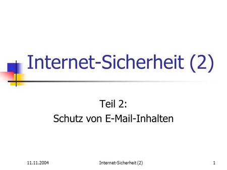 Internet-Sicherheit (2)
